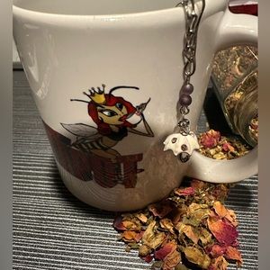 Umbrella & Amethyst Beads Custom Mesh Tea Strainer Set